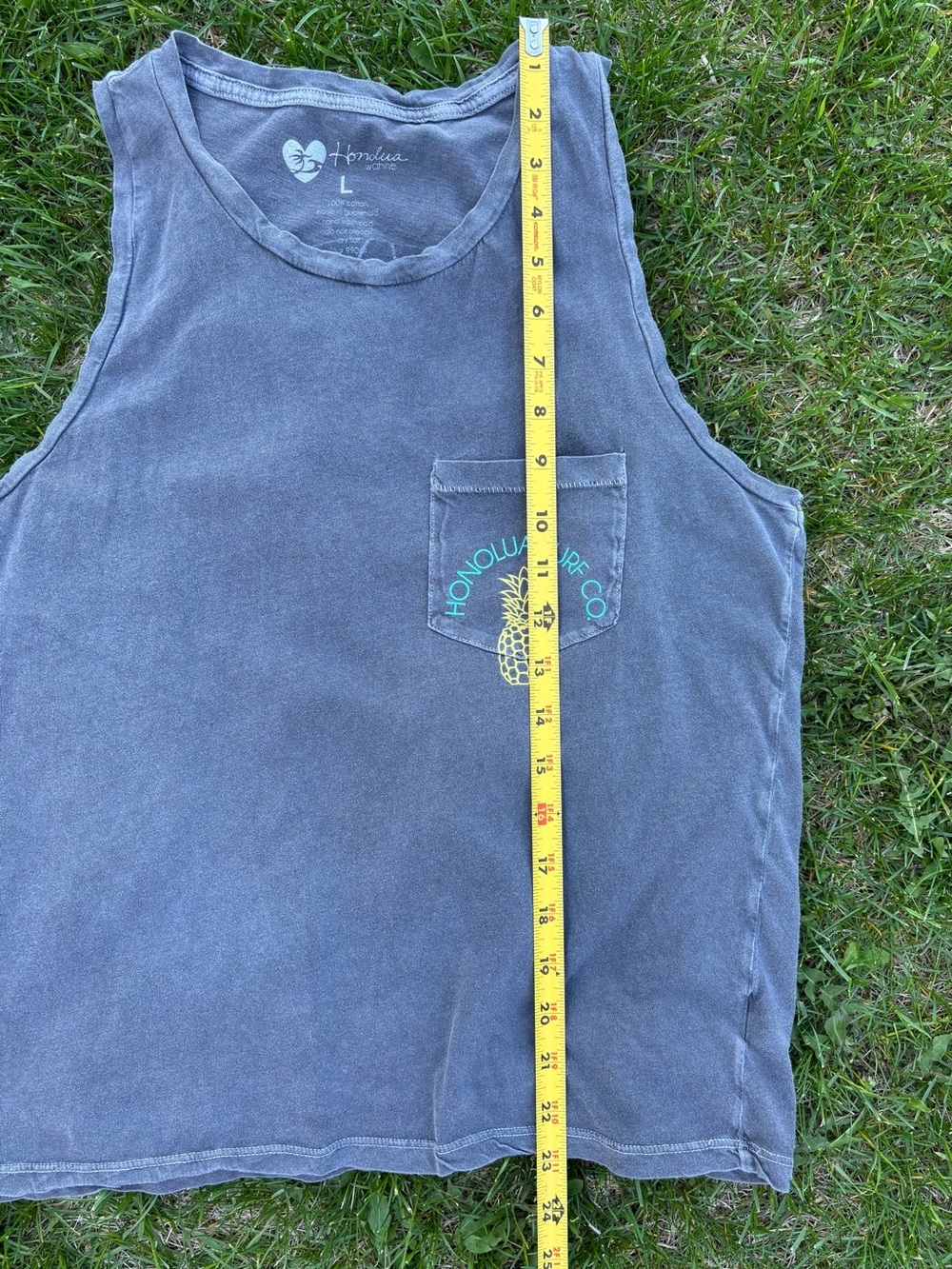 Honolua Wahine Washed Gray Tank Top Womens L Honolua Surf Co Hawaii Pineapple - Picture 4 of 7